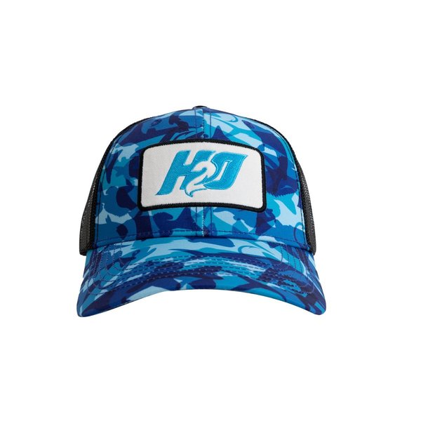 H2O H20 Logo Trucker Hat  Blue Camo H2OCAP02B